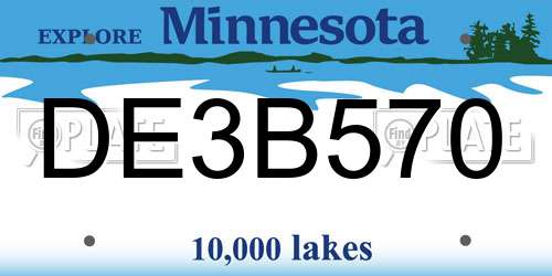 DE3B570 Minnesota License Plate