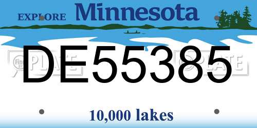 DE55385 Minnesota License Plate