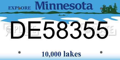 DE58355 Minnesota License Plate