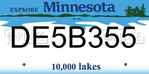 DE5B355 Minnesota License Plate