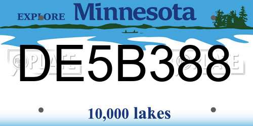 DE5B388 Minnesota License Plate