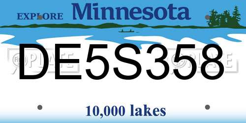 DE5S358 Minnesota License Plate
