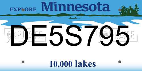 DE5S795 Minnesota License Plate