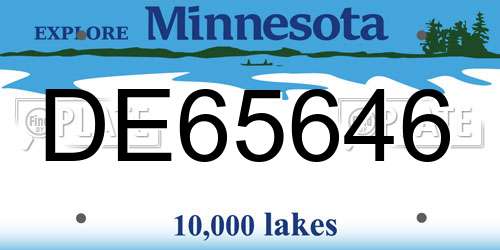 DE65646 Minnesota License Plate