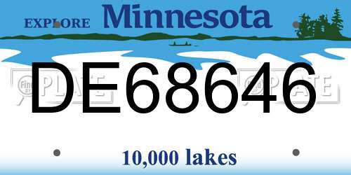 DE68646 Minnesota License Plate