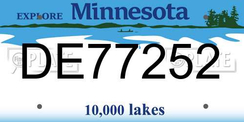 DE77252 Minnesota License Plate