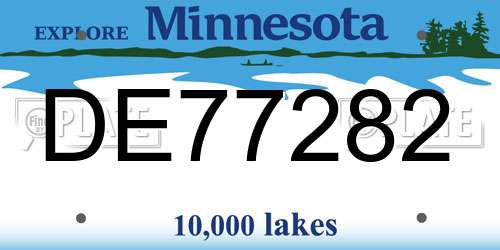 DE77282 Minnesota License Plate