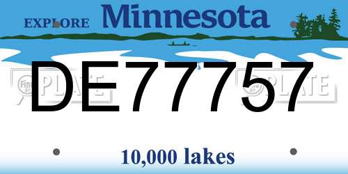 DE77757 Minnesota License Plate