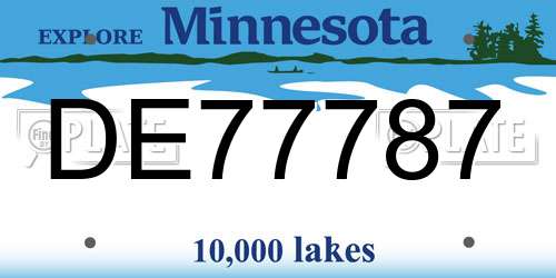 DE77787 Minnesota License Plate