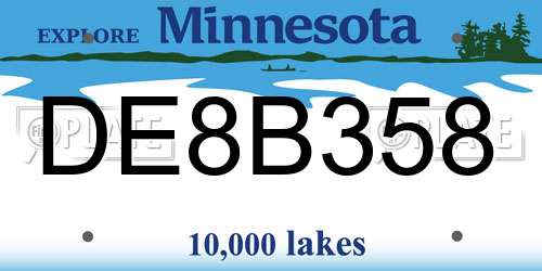 DE8B358 Minnesota License Plate