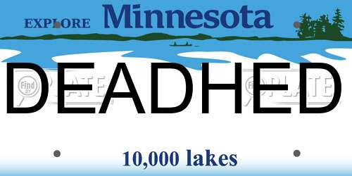 DEADHED Minnesota License Plate
