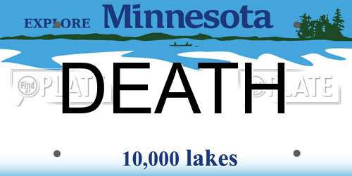 DEATH Minnesota License Plate