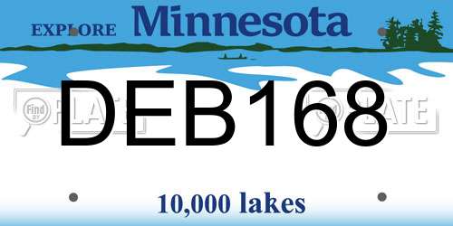 DEB168 Minnesota License Plate