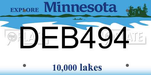 DEB494 Minnesota License Plate