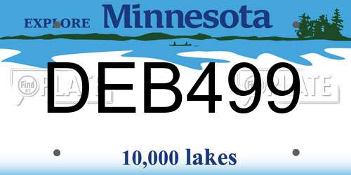 DEB499 Minnesota License Plate