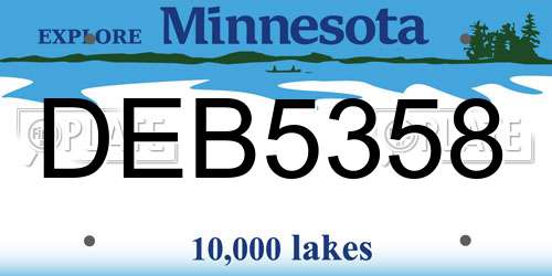 DEB5358 Minnesota License Plate