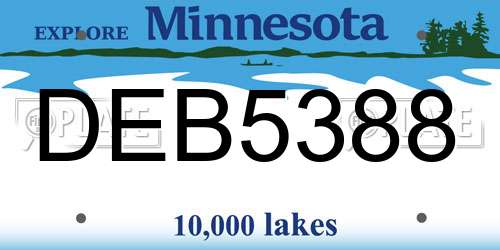 DEB5388 Minnesota License Plate