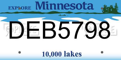 DEB5798 Minnesota License Plate
