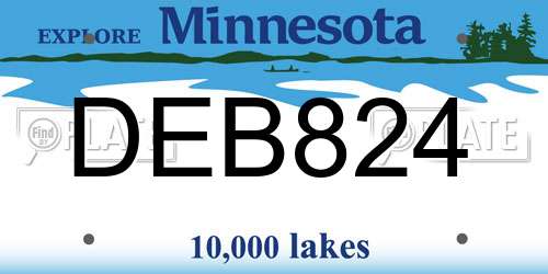 DEB824 Minnesota License Plate