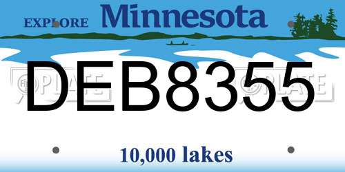 DEB8355 Minnesota License Plate