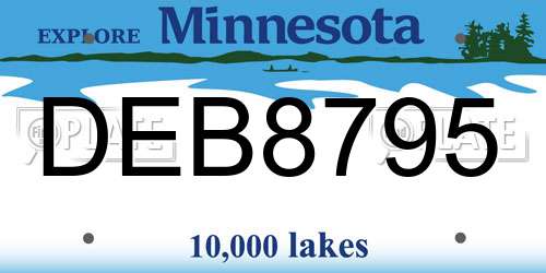 DEB8795 Minnesota License Plate