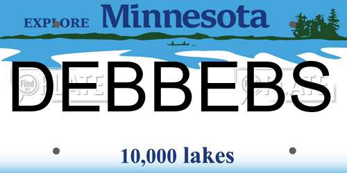 DEBBEBS Minnesota License Plate