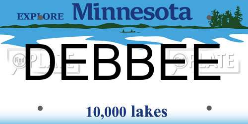 DEBBEE Minnesota License Plate