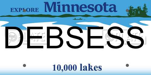 DEBSESS Minnesota License Plate
