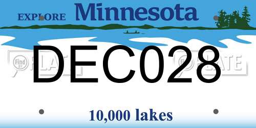 DEC028 Minnesota License Plate