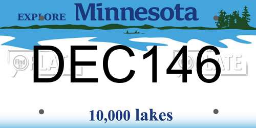 DEC146 Minnesota License Plate