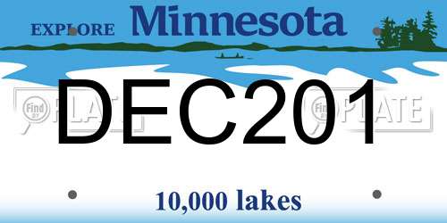 DEC201 Minnesota License Plate