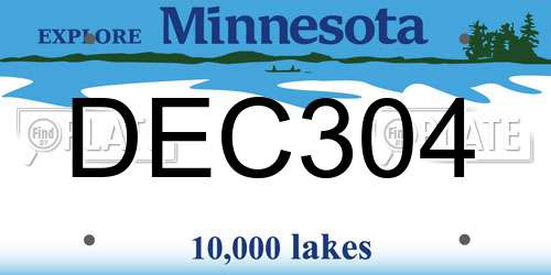 DEC304 Minnesota License Plate