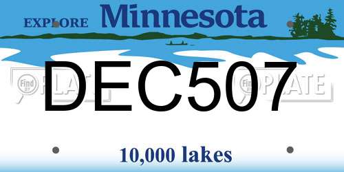 DEC507 Minnesota License Plate