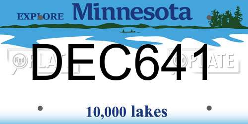 DEC641 Minnesota License Plate