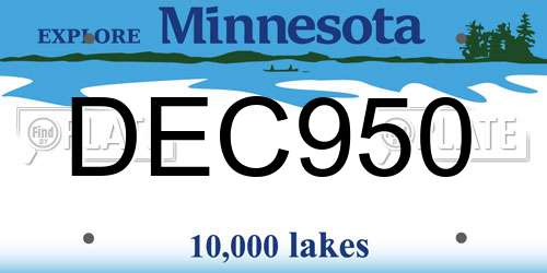 DEC950 Minnesota License Plate