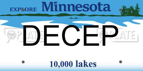 DECEP Minnesota License Plate
