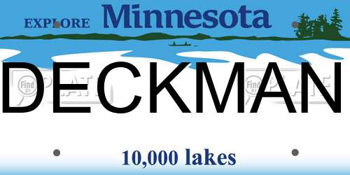 DECKMAN Minnesota License Plate