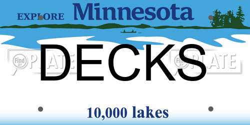 DECKS Minnesota License Plate