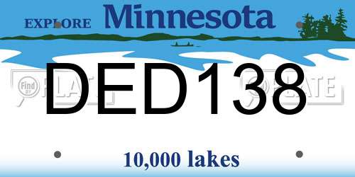 DED138 Minnesota License Plate