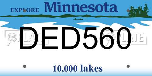 DED560 Minnesota License Plate
