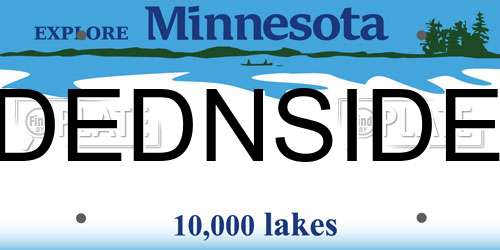 DEDNSIDE Minnesota License Plate