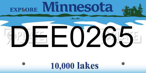 DEE0265 Minnesota License Plate