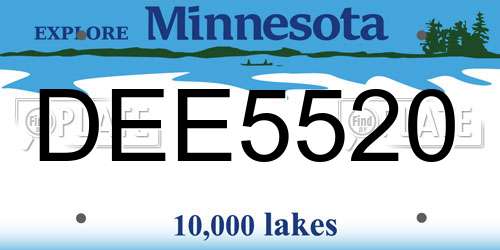 DEE5520 Minnesota License Plate