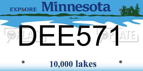 DEE571 Minnesota License Plate