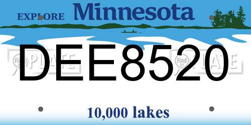 DEE8520 Minnesota License Plate