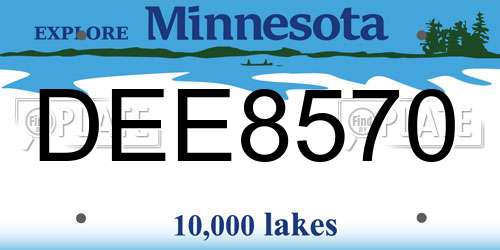 DEE8570 Minnesota License Plate