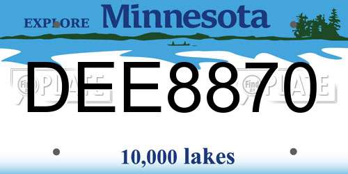 DEE8870 Minnesota License Plate