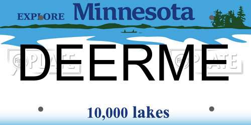 DEERME Minnesota License Plate