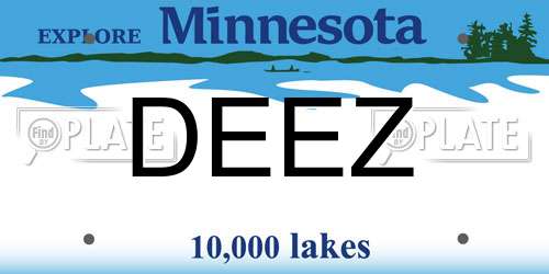 DEEZ Minnesota License Plate