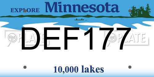 DEF177 Minnesota License Plate